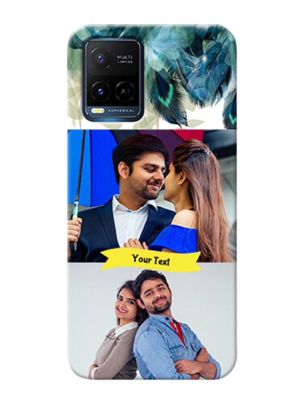 Custom Vivo T1X Phone Cases: Image with Boho Peacock Feather Design