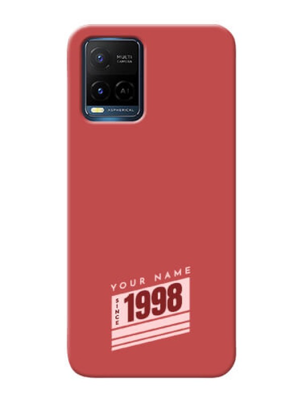 Custom Vivo T1X Phone Back Covers: Red custom year of birth Design
