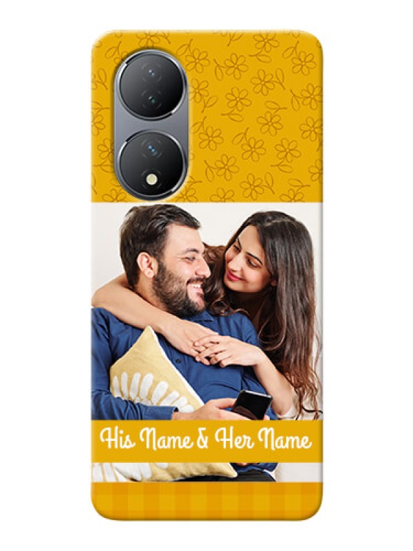 Custom Vivo T2 5G mobile phone covers: Yellow Floral Design