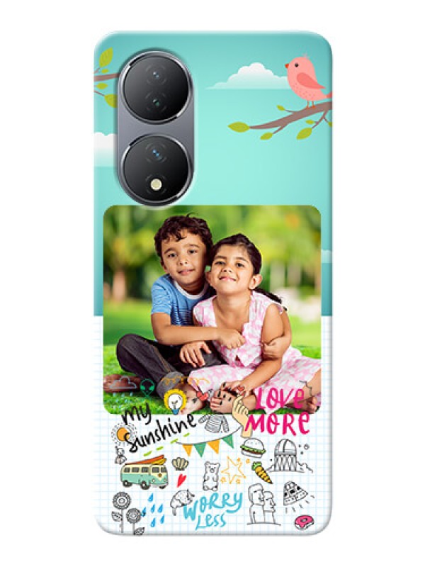 Custom Vivo T2 5G phone cases online: Doodle love Design