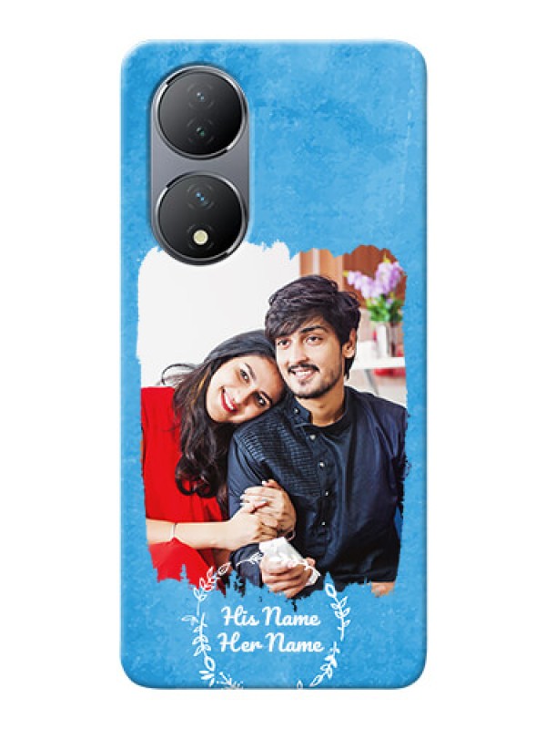 Custom Vivo T2 5G custom mobile cases: Blue Color Vintage Design