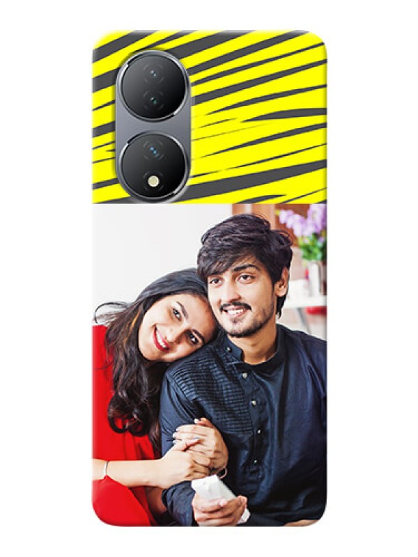 Custom Vivo T2 5G Personalised mobile covers: Yellow Abstract Design