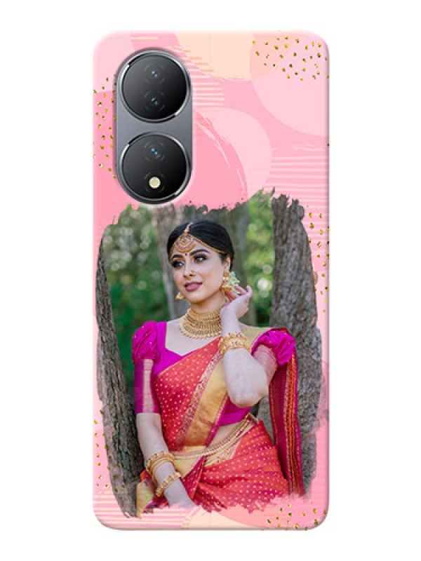 Custom Vivo T2 5G Phone Covers for Girls: Gold Glitter Splash Design