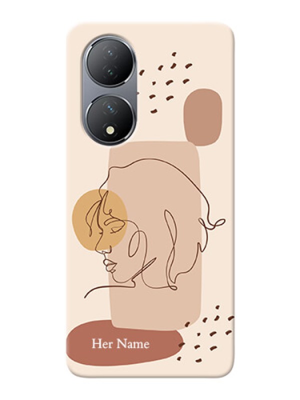 Custom Vivo T2 5G Custom Phone Covers: Calm Woman line art Design