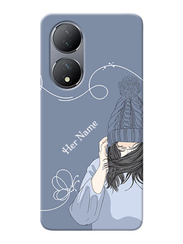 Custom Vivo T2 5G Custom Mobile Case with Girl in winter outfit Design