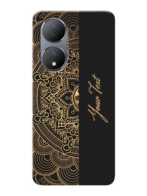 Custom Vivo T2 5G Back Covers: Mandala art with custom text Design