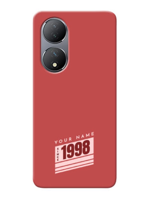 Custom Vivo T2 5G Phone Back Covers: Red custom year of birth Design