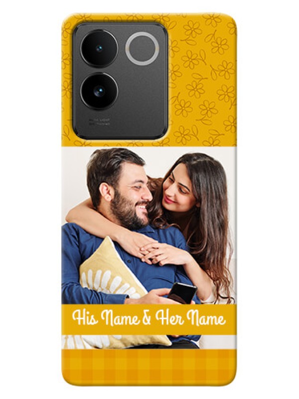 Custom Vivo T2 Pro 5G mobile phone covers: Yellow Floral Design