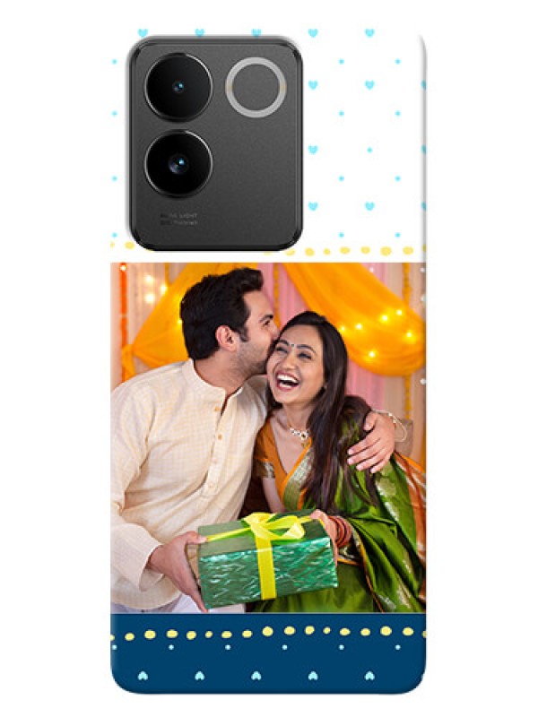 Custom Vivo T2 Pro 5G Phone Covers: White and Blue Abstract Design