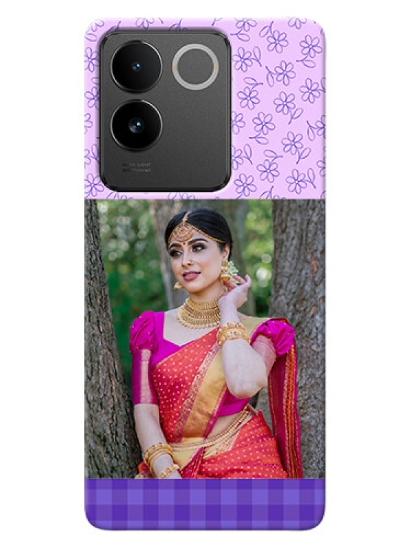Custom Vivo T2 Pro 5G Mobile Cases: Purple Floral Design