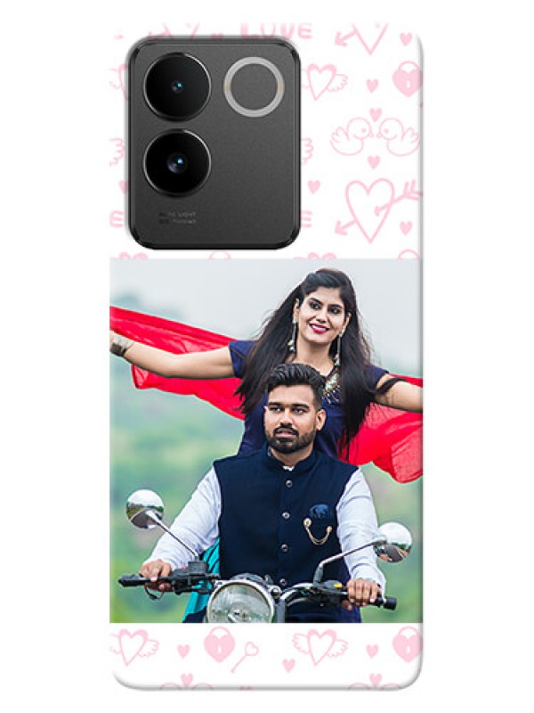 Custom Vivo T2 Pro 5G personalized phone covers: Pink Flying Heart Design