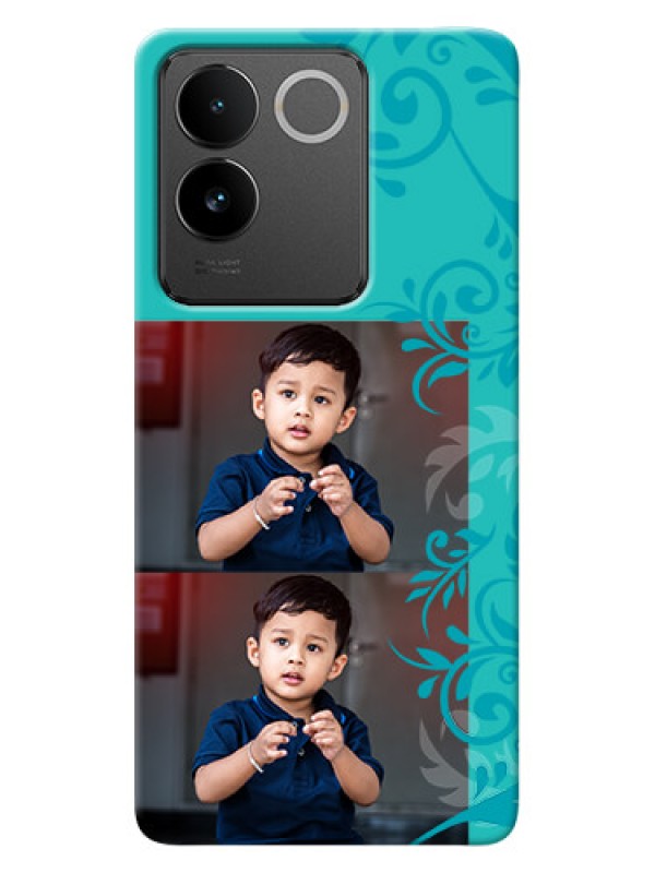 Custom Vivo T2 Pro 5G Mobile Cases with Photo and Green Floral Design