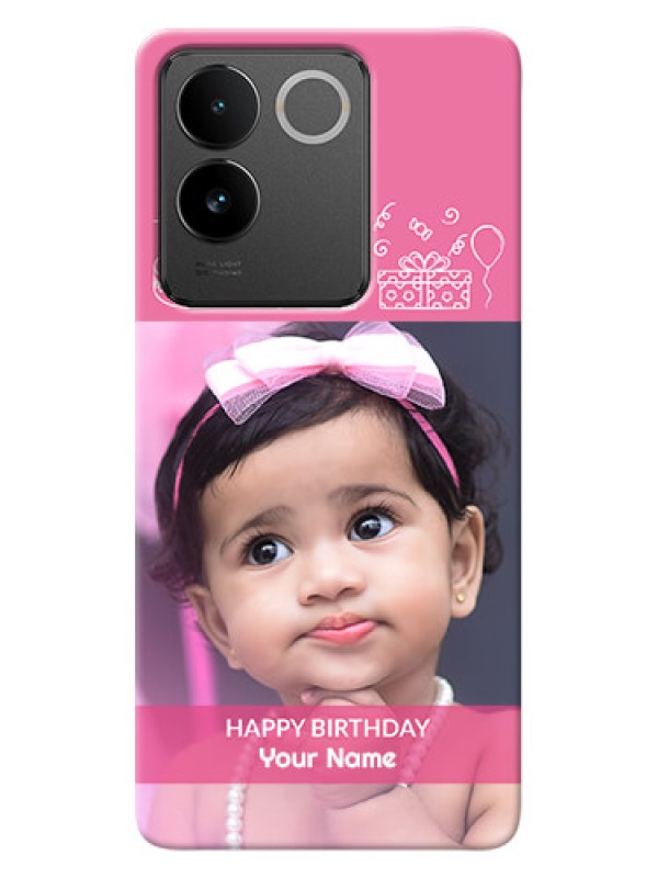 Custom Vivo T2 Pro 5G Custom Mobile Cover with Birthday Line Art Design