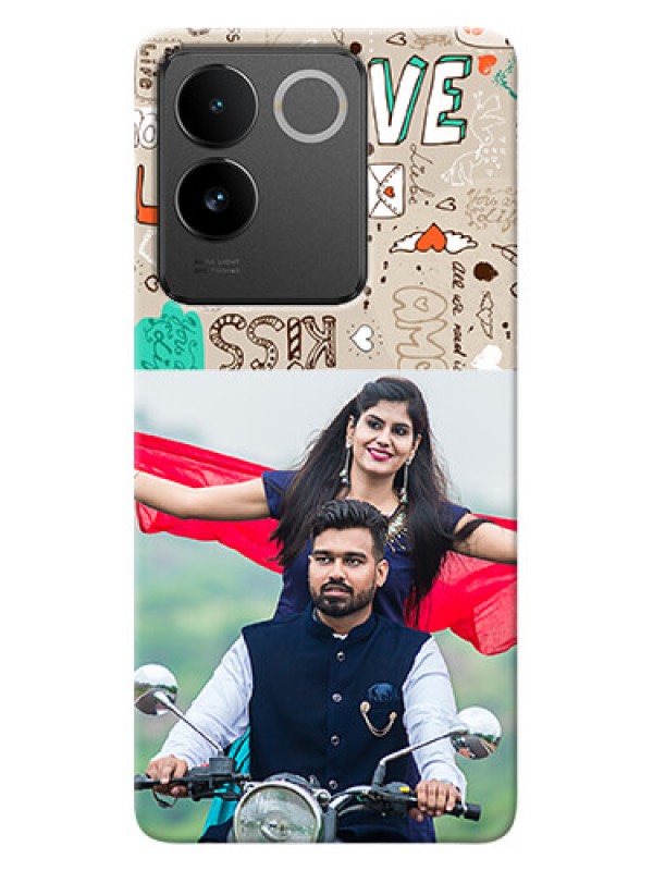 Custom Vivo T2 Pro 5G Personalised mobile covers: Love Doodle Pattern
