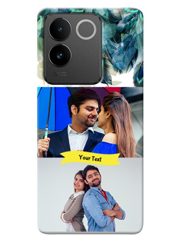 Custom Vivo T2 Pro 5G Phone Cases: Image with Boho Peacock Feather Design