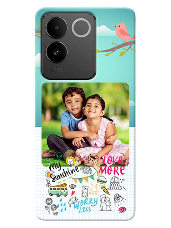 Custom Vivo T2 Pro 5G phone cases online: Doodle love Design