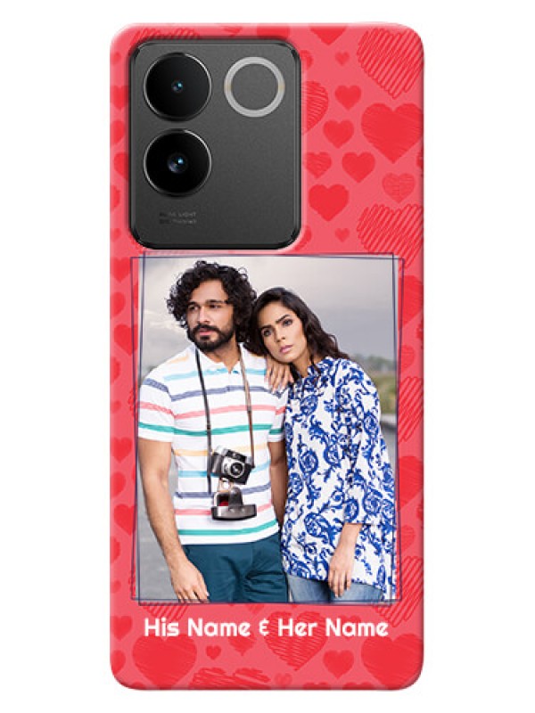 Custom Vivo T2 Pro 5G Mobile Back Covers: with Red Heart Symbols Design