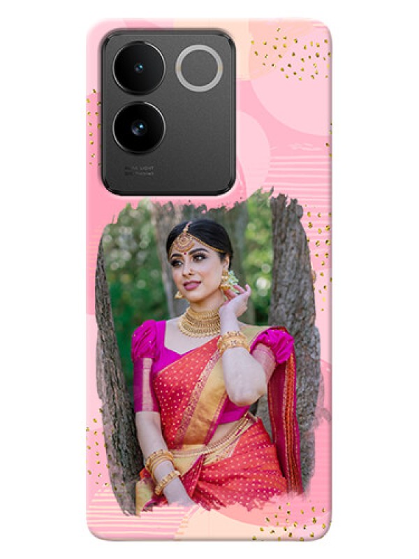 Custom Vivo T2 Pro 5G Phone Covers for Girls: Gold Glitter Splash Design