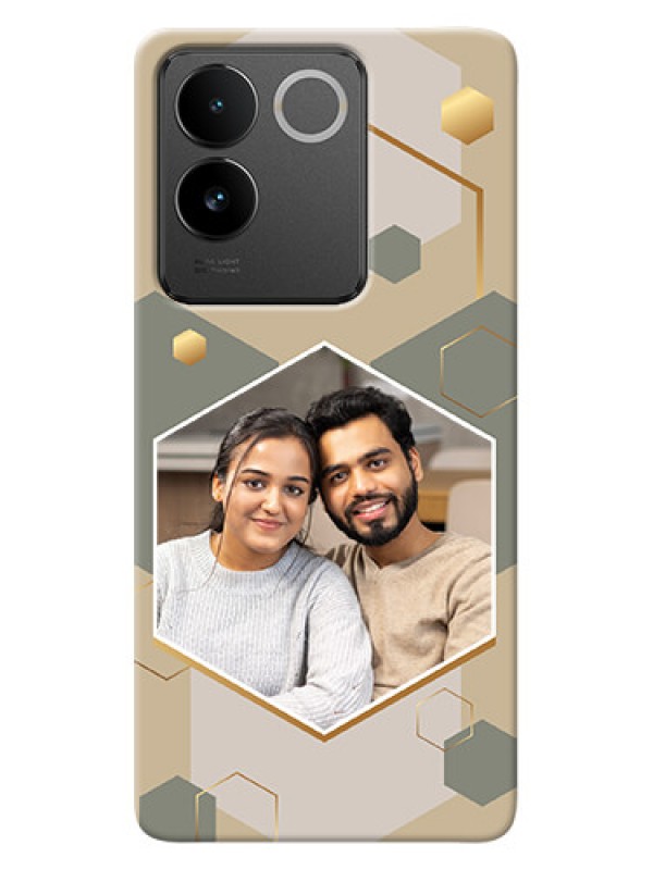 Custom Vivo T2 Pro 5G Photo Printing on Case with Stylish Hexagon Pattern Design