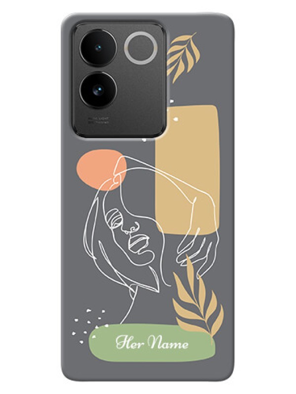 Custom Vivo T2 Pro 5G Custom Phone Case with Gazing Woman line art Design