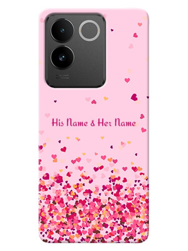 Custom Vivo T2 Pro 5G Photo Printing on Case with Floating Hearts Design