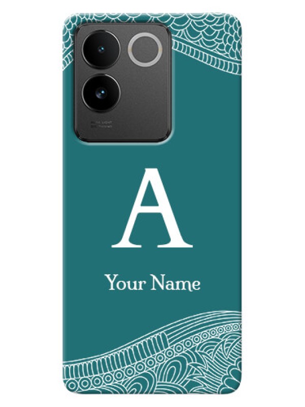 Custom Vivo T2 Pro 5G Personalized Phone Case with line art pattern with custom name Design