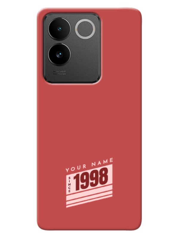 Custom Vivo T2 Pro 5G Custom Phone Case with Red custom year of birth Design
