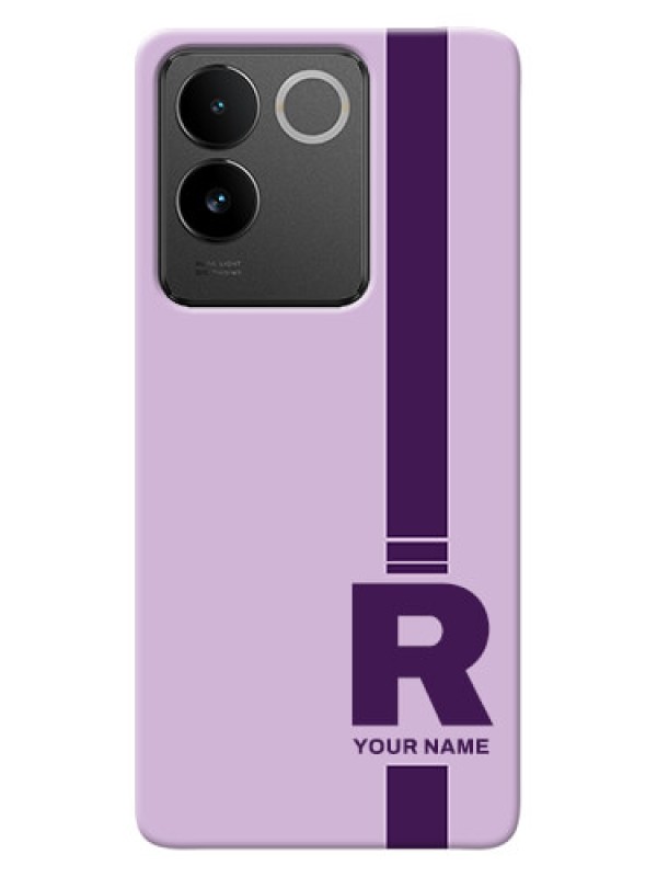 Custom Vivo T2 Pro 5G Photo Printing on Case with Simple dual tone stripe with name Design