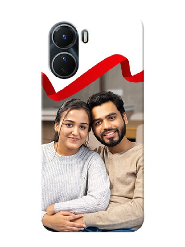 Custom Vivo T2x 5G custom phone cases: Red Ribbon Frame Design