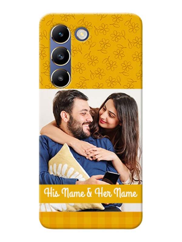 Custom Vivo T3 5G mobile phone covers: Yellow Floral Design