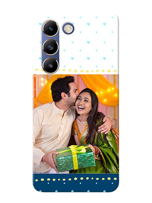 Custom Vivo T3 5G Phone Covers: White and Blue Abstract Design