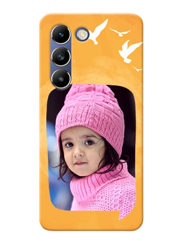 Custom Vivo T3 5G Phone Covers: Water Color Design with Bird Icons