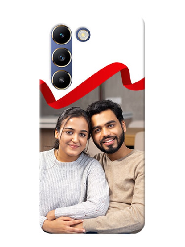 Custom Vivo T3 5G custom phone cases: Red Ribbon Frame Design