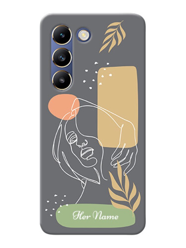 Custom Vivo T3 5G Custom Phone Case with Gazing Woman line art Design