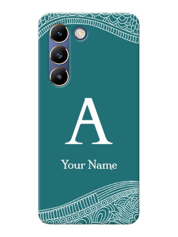 Custom Vivo T3 5G Personalized Phone Case with line art pattern with custom name Design