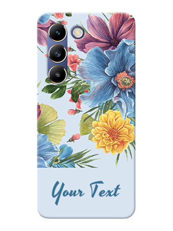 Custom Vivo T3 5G Custom Mobile Case with Stunning Watercolored Flowers Painting Design