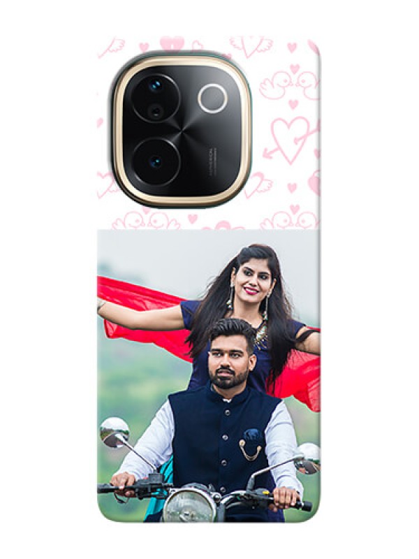 Custom Vivo T3 Pro 5G personalized phone covers: Pink Flying Heart Design