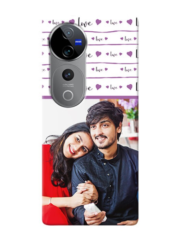 Custom Vivo T3 Ultra Mobile Back Covers: Couples Heart Design