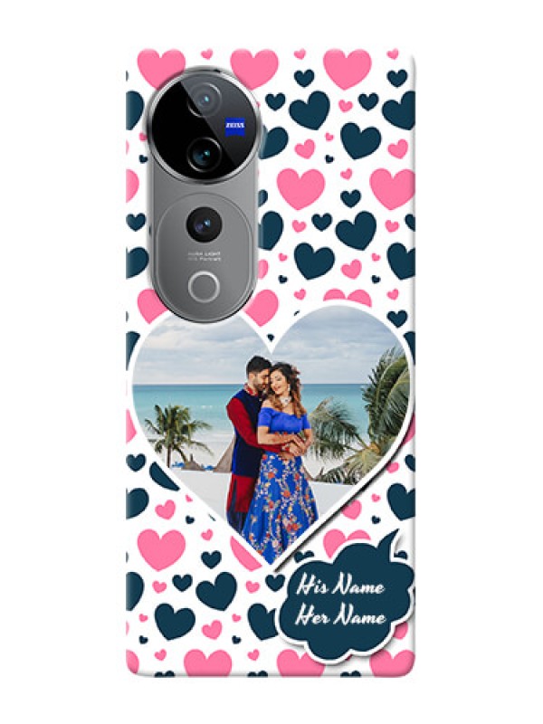 Custom Vivo T3 Ultra Mobile Covers Online: Pink And Blue Heart Design