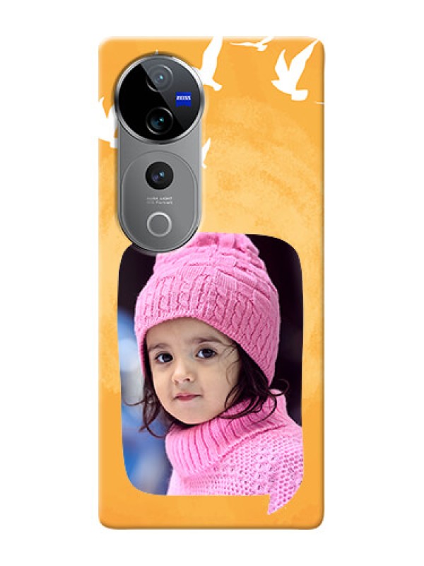 Custom Vivo T3 Ultra Phone Covers: Water Color Design with Bird Icons