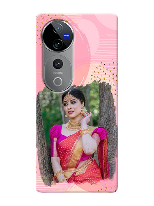 Custom Vivo T3 Ultra Phone Covers for Girls: Gold Glitter Splash Design