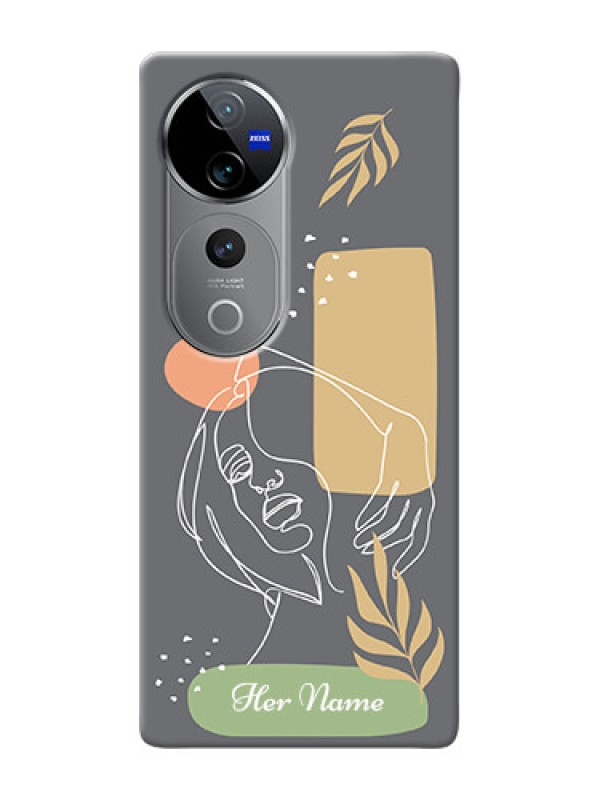 Custom Vivo T3 Ultra Custom Phone Case with Gazing Woman line art Design