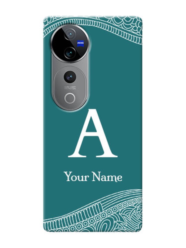 Custom Vivo T3 Ultra Personalized Phone Case with line art pattern with custom name Design