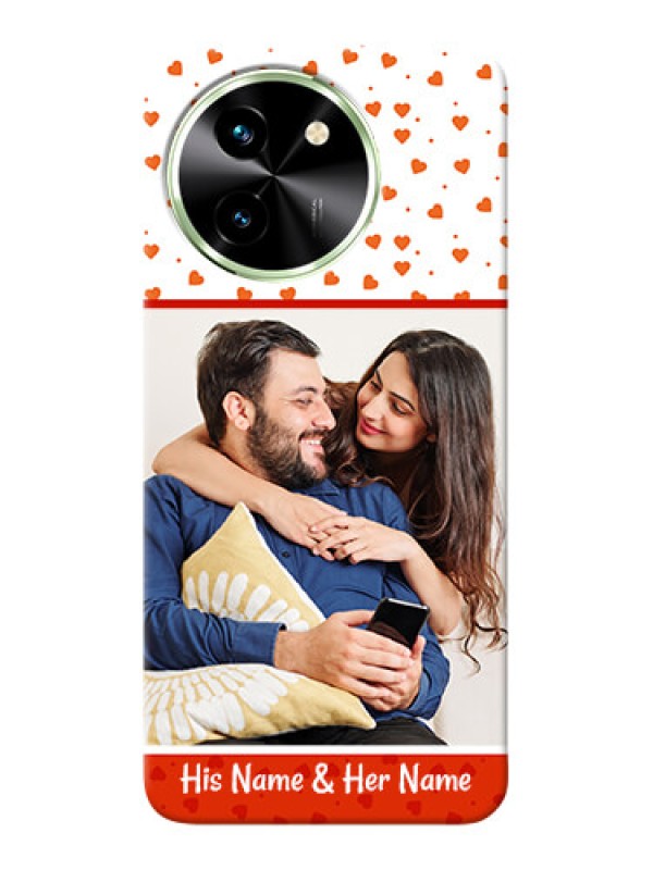 Custom Vivo T3X 5G Phone Back Covers: Orange Love Symbol Design