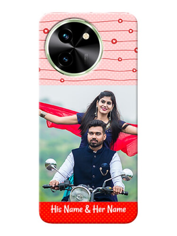 Custom Vivo T3X 5G Custom Phone Cases: Red Pattern Case Design