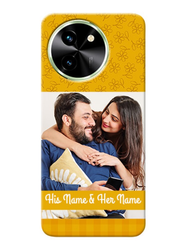 Custom Vivo T3X 5G mobile phone covers: Yellow Floral Design