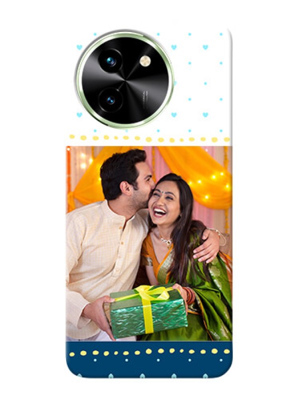 Custom Vivo T3X 5G Phone Covers: White and Blue Abstract Design