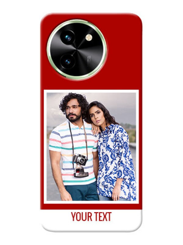Custom Vivo T3X 5G mobile phone covers: Simple Red Color Design