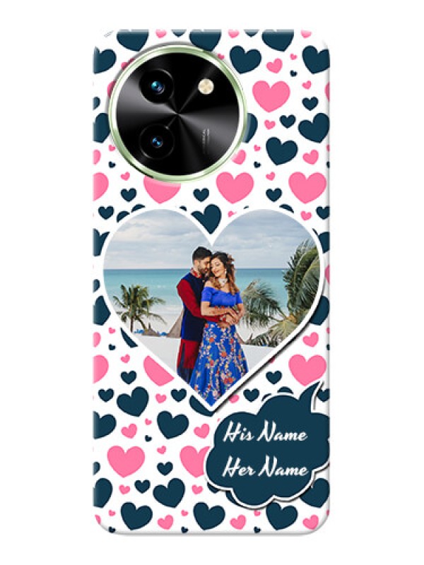 Custom Vivo T3X 5G Mobile Covers Online: Pink And Blue Heart Design