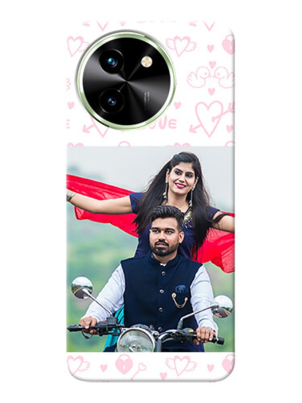 Custom Vivo T3X 5G personalized phone covers: Pink Flying Heart Design